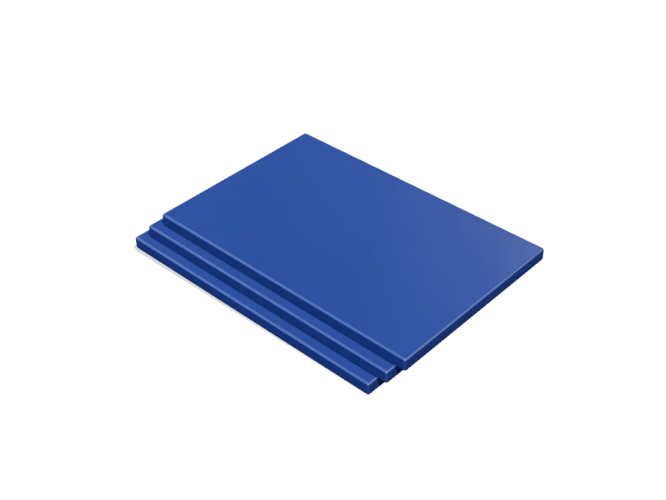 Poliacetal POM-C, za kontakt s hranom tamnoplavi (slično RAL 5002) – ostatak ploče 80 × 620 × 680 mm