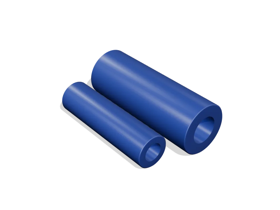 Poliacetal POM-C, za kontakt s hranom tamnoplavi (slično RAL 5002) – šuplja šipka Ø 260 / 190 × 3000 mm