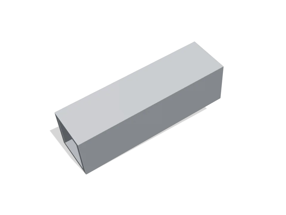 Polipropilen PP-H (homopolimer) sivi (slično RAL 7032) – kvadratna cijev 50 × 50 × 4 × 5000 mm