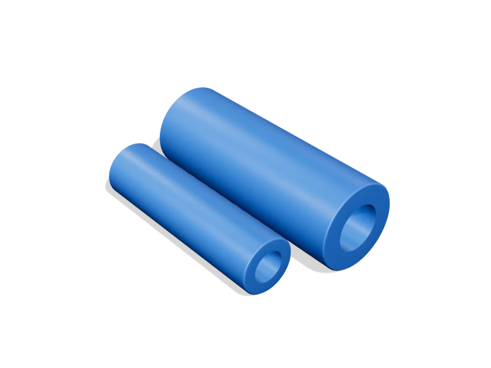 Poliacetal POM-C plavi – šuplja šipka Ø 100 / 80 × 3000 mm
