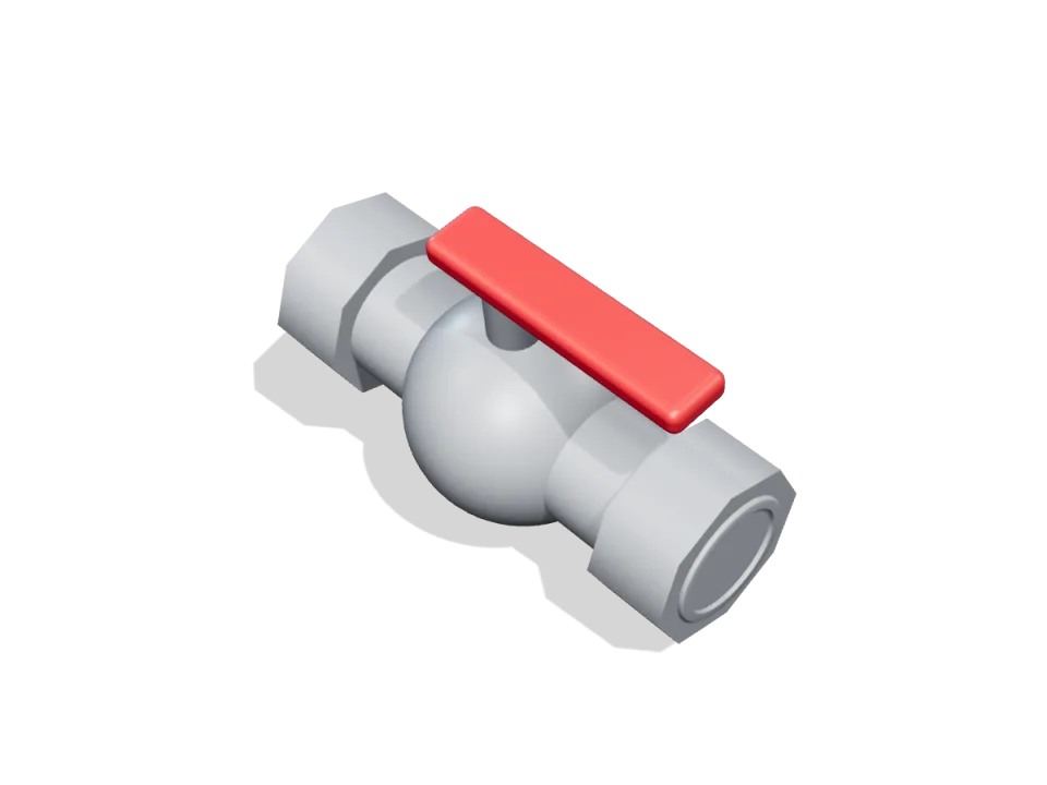 Kuglasti ventil, d 63 mm, PN 10 – Polipropilen PP-H (homopolimer)