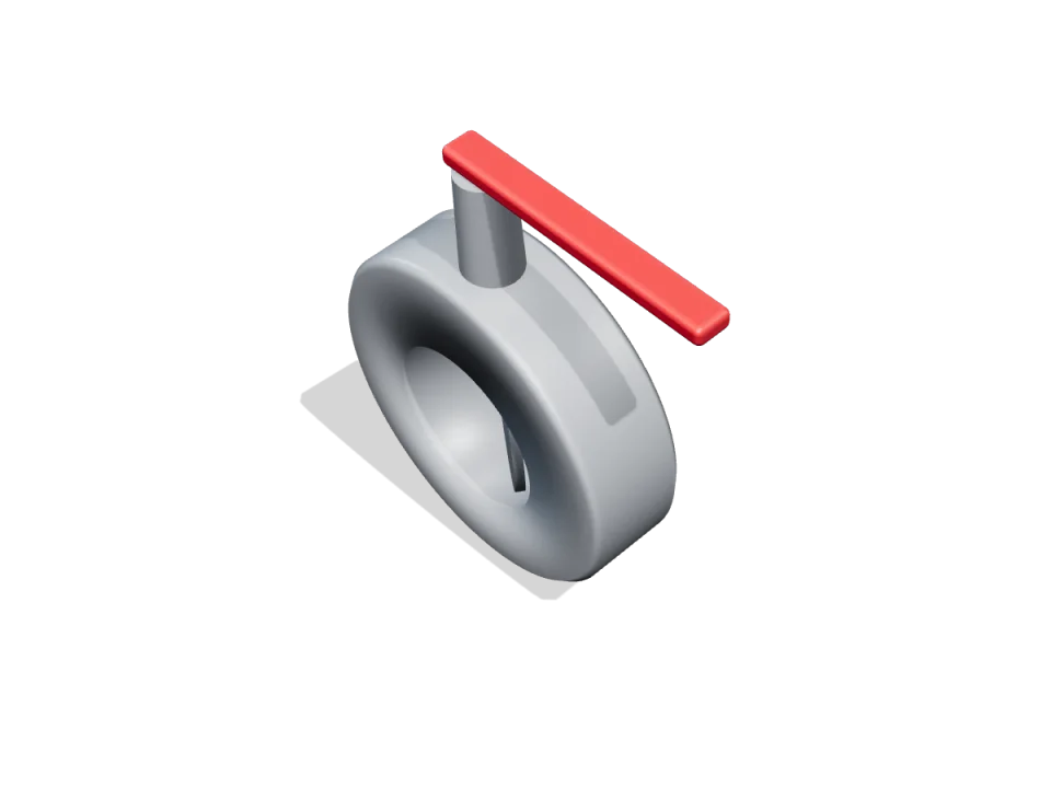 Leptir-ventil s metalnim tijelom, d 225 mm, PN 6,3 – Nodularni liv EN-GJS-400
