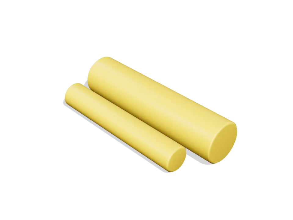 Polifenilsulfon PPSU, medicinski, vidljiv na rendgenu žuti – šipka Ø 44,5 × 2440 mm
