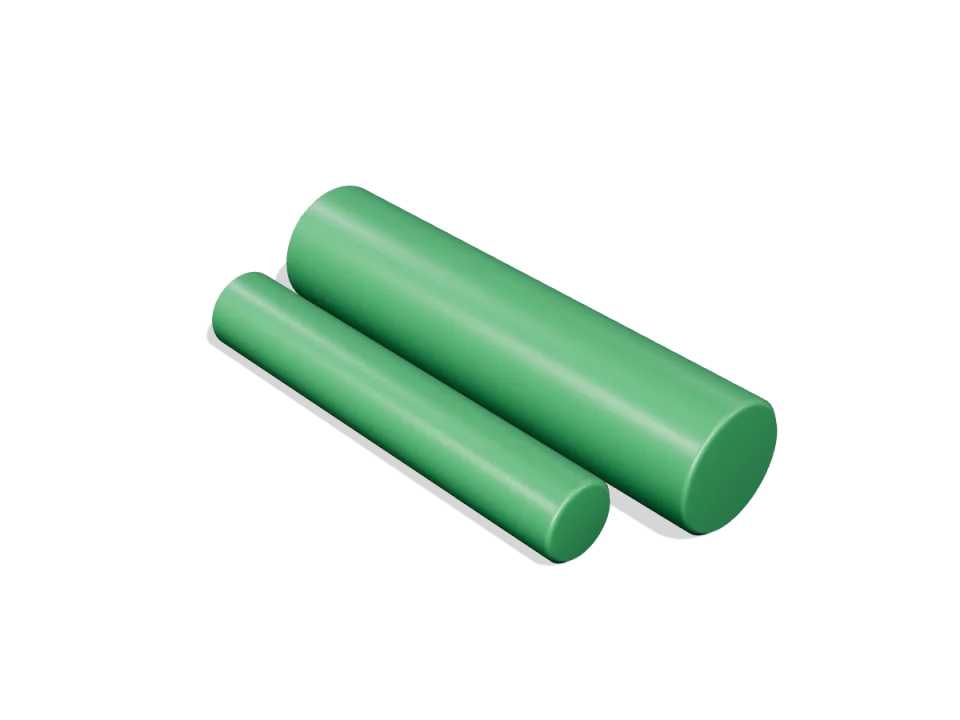 Polietilen PE 1000 zeleni (slično RAL 6032) – šipka Ø 130 × 2000 mm